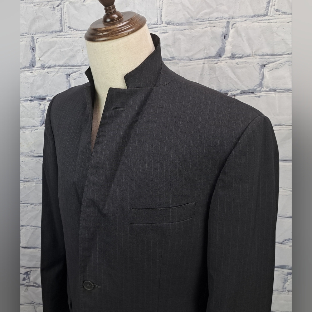 Z Zegna Men's Blazer Sport Coat Jacket City Gray Striped 100% Wool 40R - Picture 5 of 16
